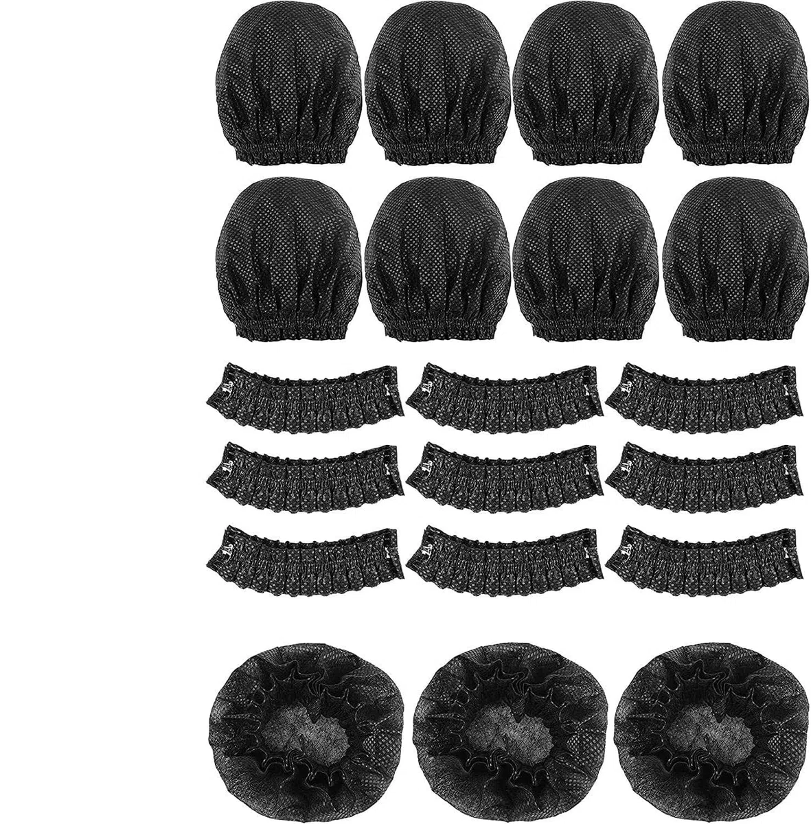 LATRAT 100 Pièces Housse De Microphone Jetable en Non-tissé, Parfait pour KTV, Maison, karaoké, Bar, Interview, la Plupart des micros Portables,Noir