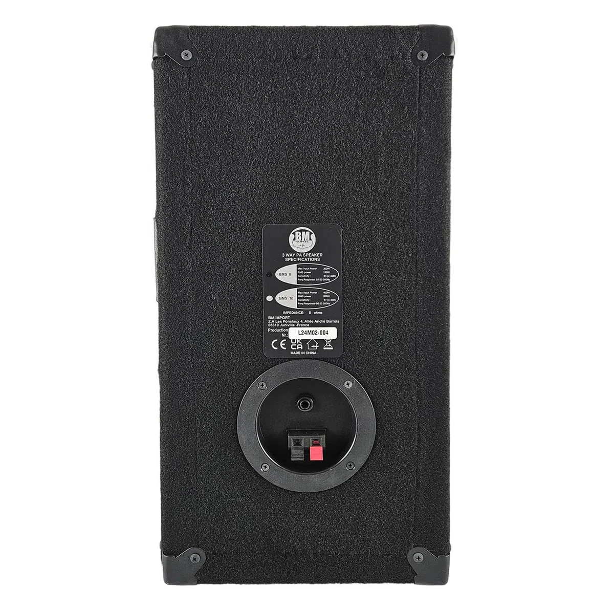 Paire d'enceintes Sono Bass Reflex Trapézoïdal à 3 Voies 10"/25cm - 2 x 400W - BM Bmsonic BMS-10