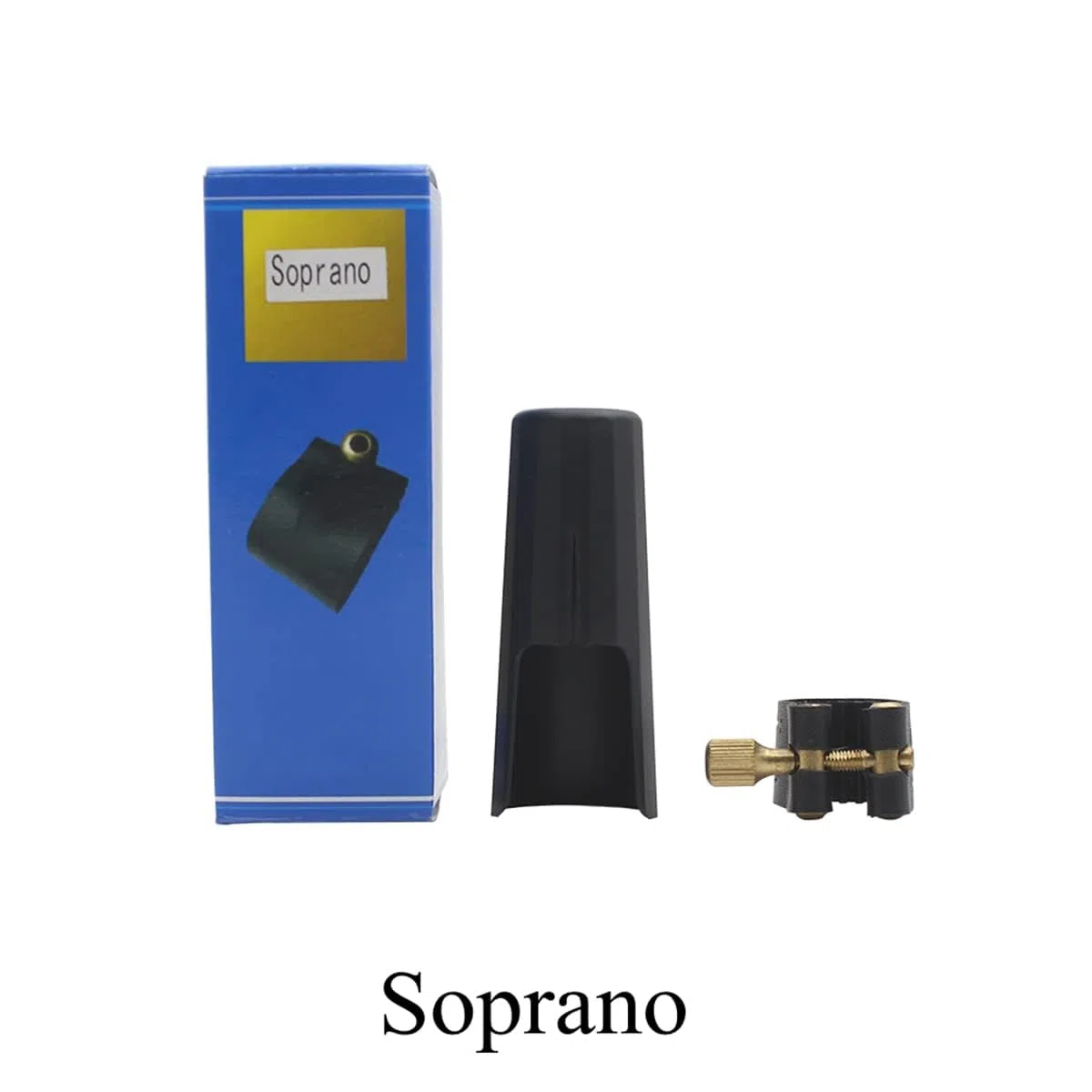 Woodwinds Capuchon pour bec de saxophone soprano en cuir avec embout en plastique pour saxophone (Soprano)