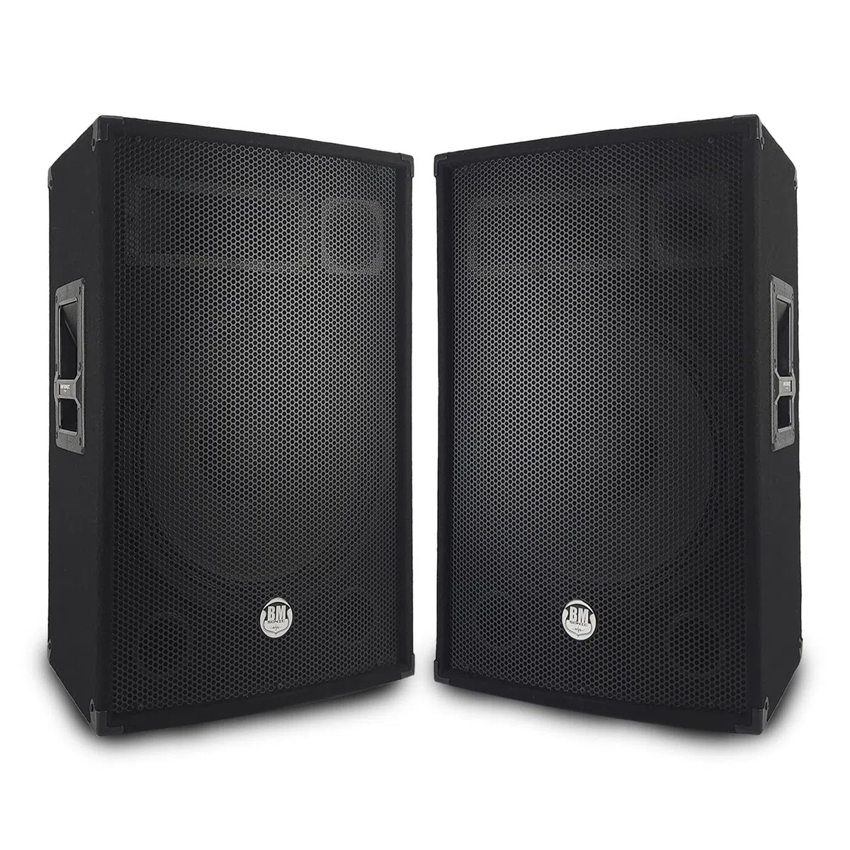 Paire d'enceintes Sono Bass Reflex Trapézoïdal à 3 Voies 15"/38cm - 2 x 700W - BM Bmsonic BMS-15