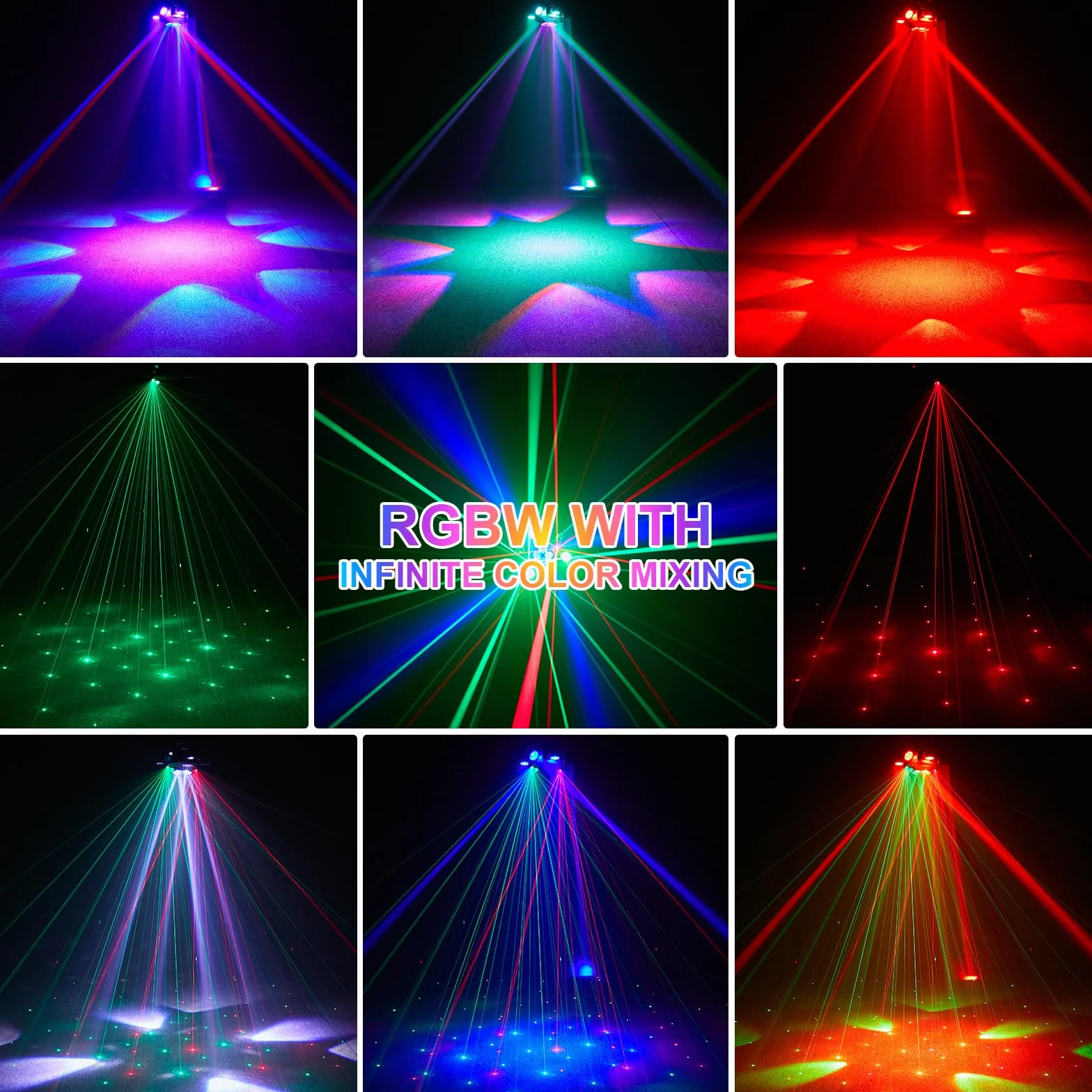 UKing 180W Lyre LED Tête Mobile, projecteur de fête LED RGBW Lumières de scène pour Noël DJ Bar Halloween Disco Jeux de Lumiere