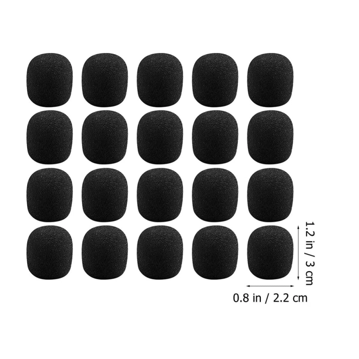 Toddmomy Lot de 40 Housses en Mousse Noires pour Microphone Cravate, Protection la Saleté, Remplacement Pratique et Professionnel pour Micro Casque