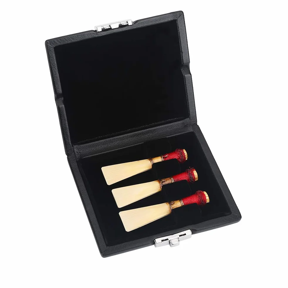 Étui en cuir PU noir pour anches de basson 3 pièces