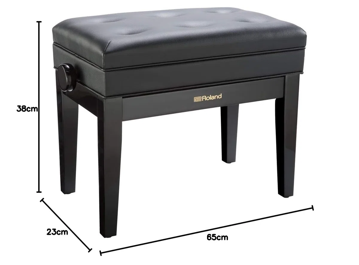 Roland Banc de Piano Finition Ébène Poli avec Assise Plastique rembourrée - RPB-400PE