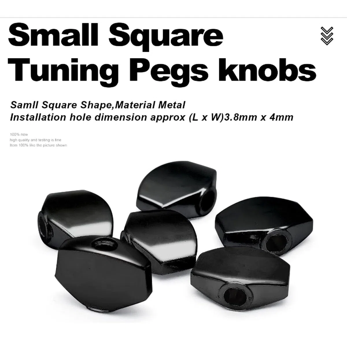 Boutons de Réglage de Guitare en Métal, 6 Pièces, Remplacement pour Guitare électrique Acoustique, Boutons de Réglage Universels, Faciles à Installer (BLACK)