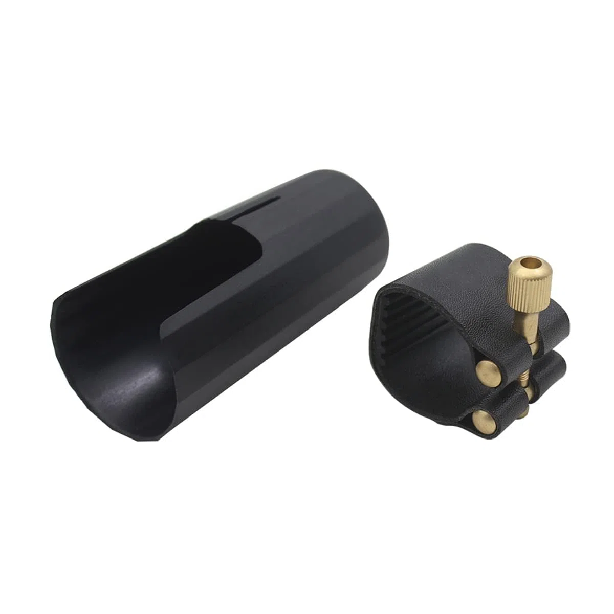 Woodwinds Capuchon pour bec de saxophone soprano en cuir avec embout en plastique pour saxophone (Soprano)