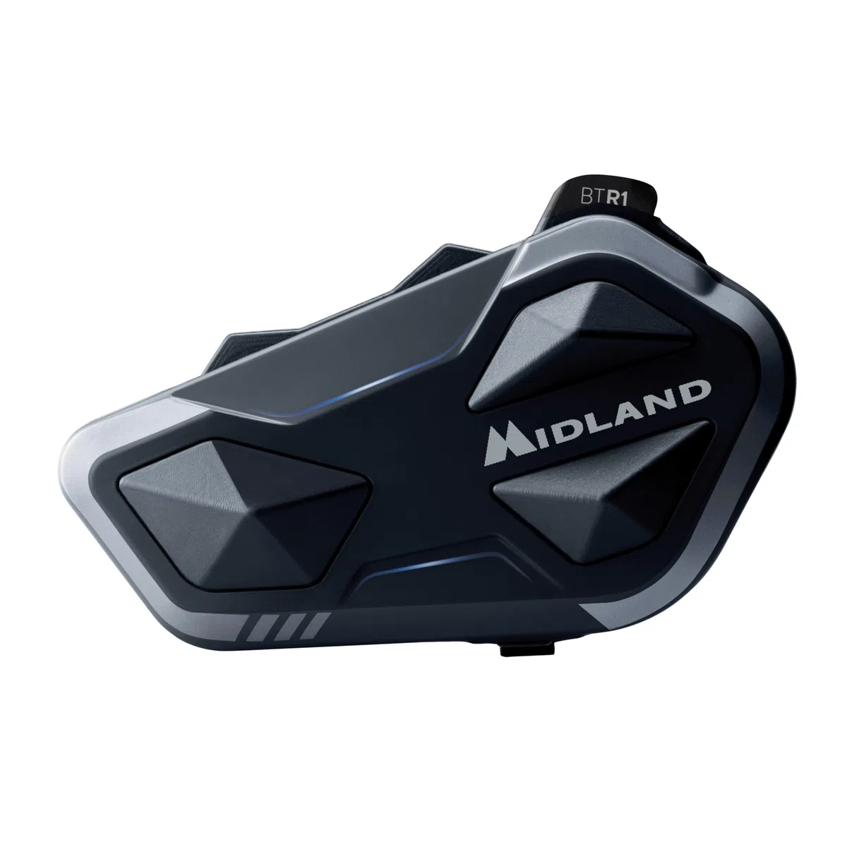Midland- Intercom Moto BTR1 Individuel, Écouteurs Bluetooth sans Fil Casque Moto Étanche IPX6 Portée 800m, 4 Personnes Conference, Batterie 23H, Parallel Audio Connexion GPS/Musique Conforme ECE 22.06