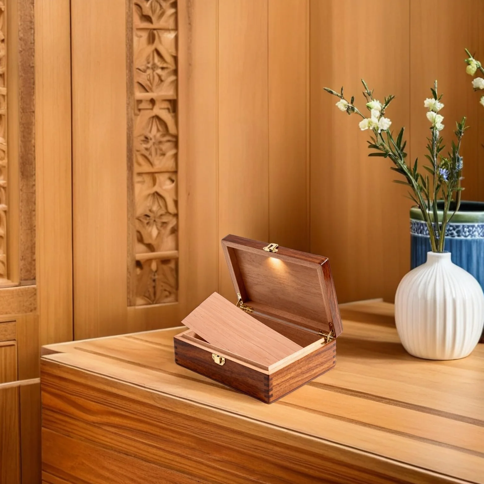 6 Feuilles de Séparation en Cèdre Espagnol Bois Naturel pour Humidificateur de Cave à Cigares