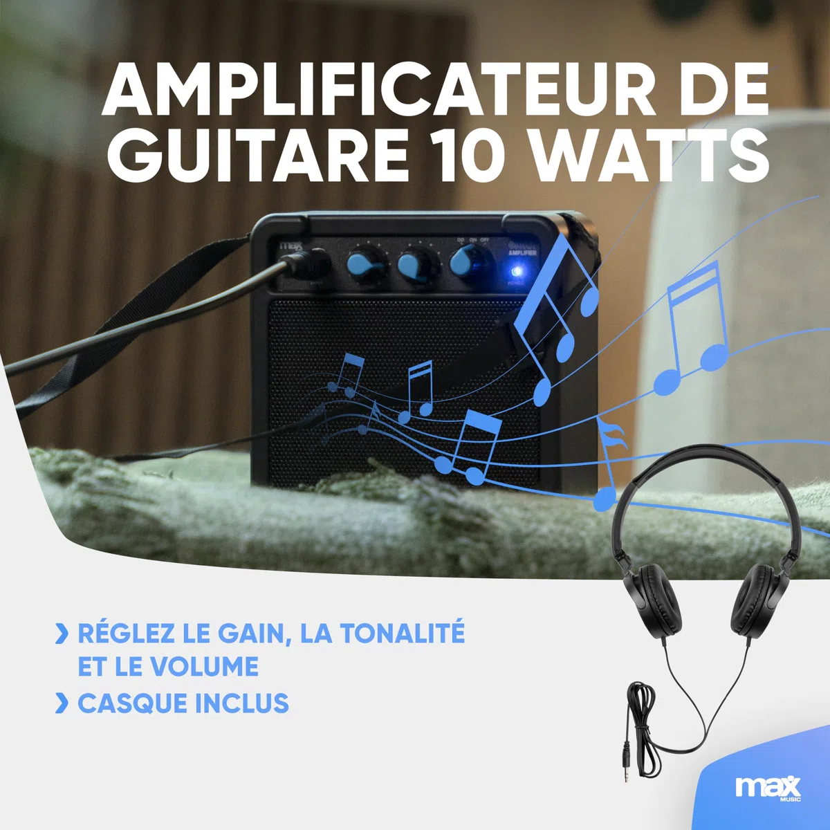 MAX GigKit Junior Guitare Électrique Enfant 1/4 Rose avec Ampli 10W, Housse, Accessoires et Lunettes de Star, Kit Complet Débutant Garçon ou Fille (5 à 7 Ans), Idéale pour Apprendre et s’Amuser