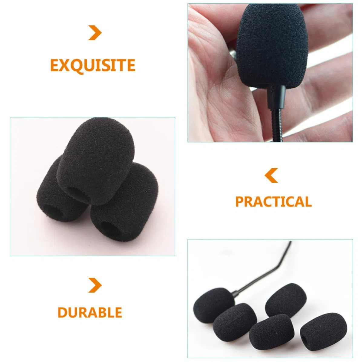Toddmomy Lot de 40 Housses en Mousse Noires pour Microphone Cravate, Protection la Saleté, Remplacement Pratique et Professionnel pour Micro Casque