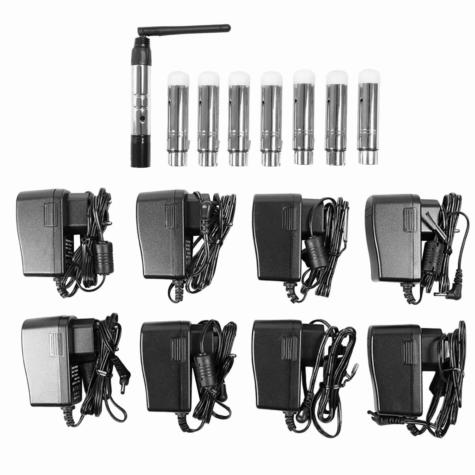 DMX Sans Fil Contrôleurs DMX 2.4G ISM, LED Contrôleur D'éclairage avec Contrôleur DMX 8 Pièces, Récepteur Émetteur Contrôleur pour éclairage de scène DJ (Modèles à fiche)