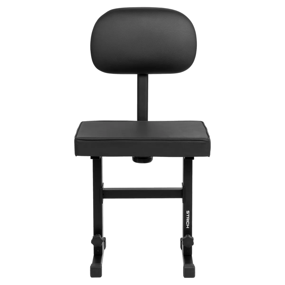 STRICH Banc de piano réglable - Siège de banc avec dossier - Avec coussin rembourré pour musiciens - Noir - SPB-M50S (cuir synthétique)