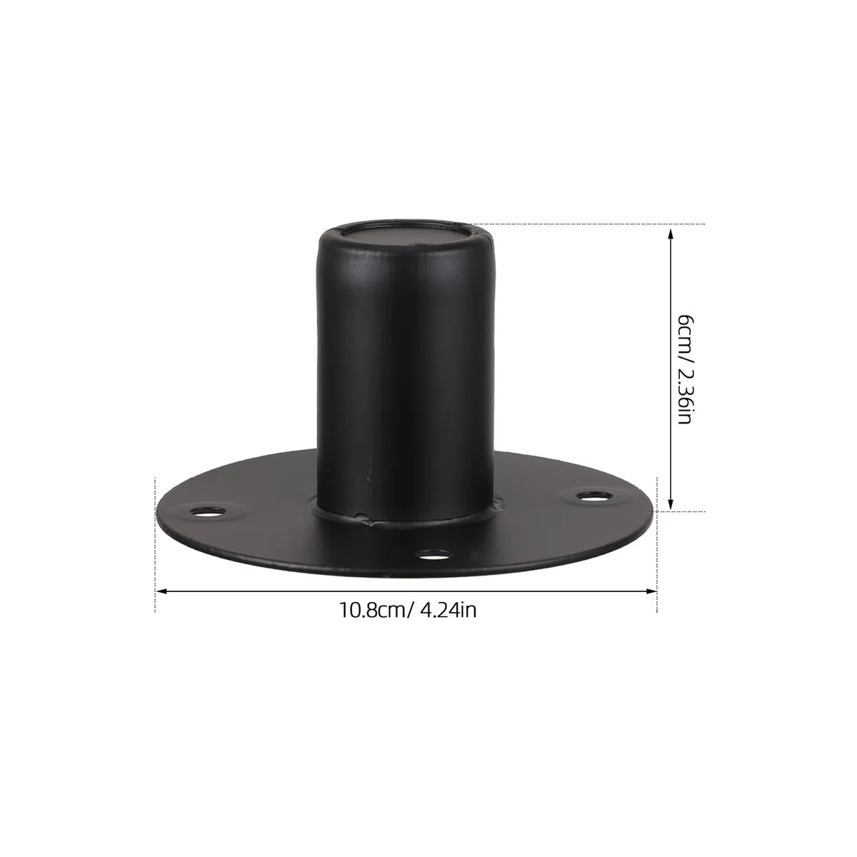Support Socle Robuste Trous de Fixation Enceinte sur Pied en Fer Noir Forte Capacité de Charge pour Haut-Parleur pour Système Audio de Scène