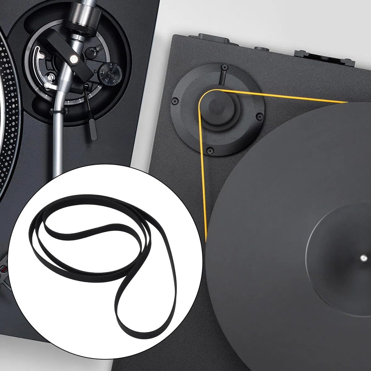 ECSiNG Courroie D'entraînement pour Platine Vinyle Circonférence 545 Mm Compatible avec La Plupart des Platines Vinyles de 21,5 à 24,5 Pouces