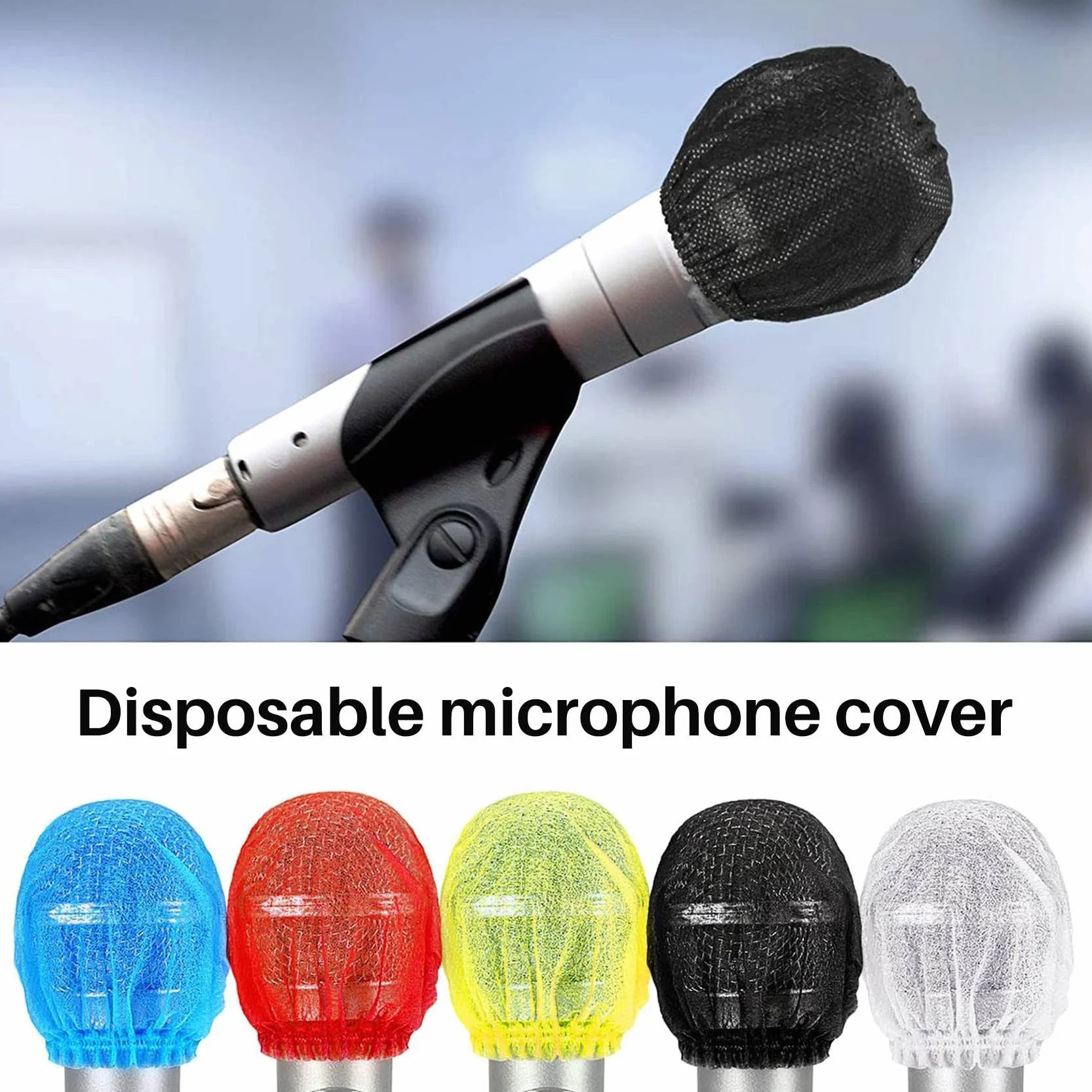 Housse de Microphone Jetable Pare-Brise pour Karaoké Studio KTV 200 Pièces Couleurs Mélangées