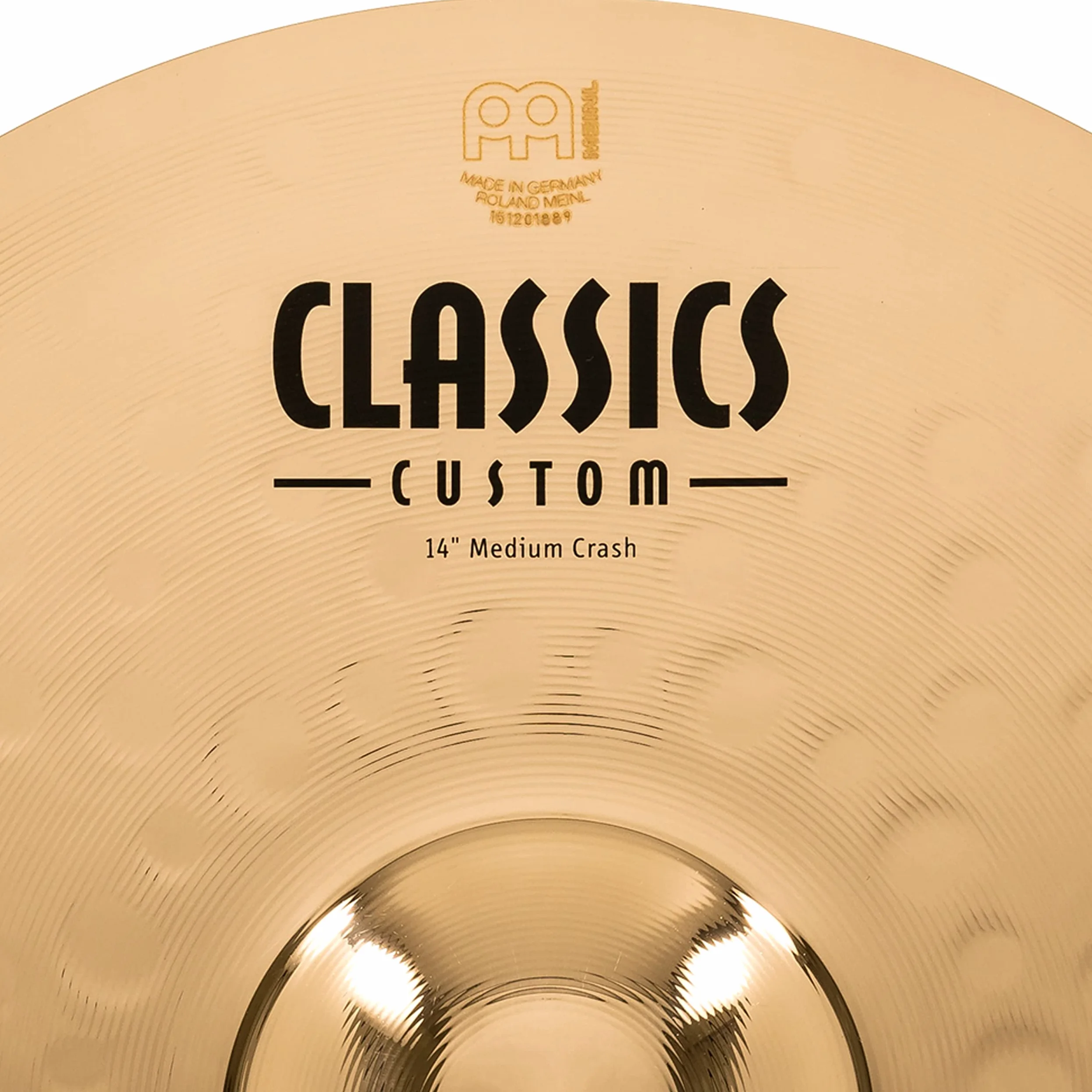 Meinl Cymbals Classics Custom Brilliant Cymbale Crash Medium 14 pouces (35,56cm) pour Batterie – B12 Bronze, Finition Brillante, Fabriquée en Allemagne (CC14MC-B)