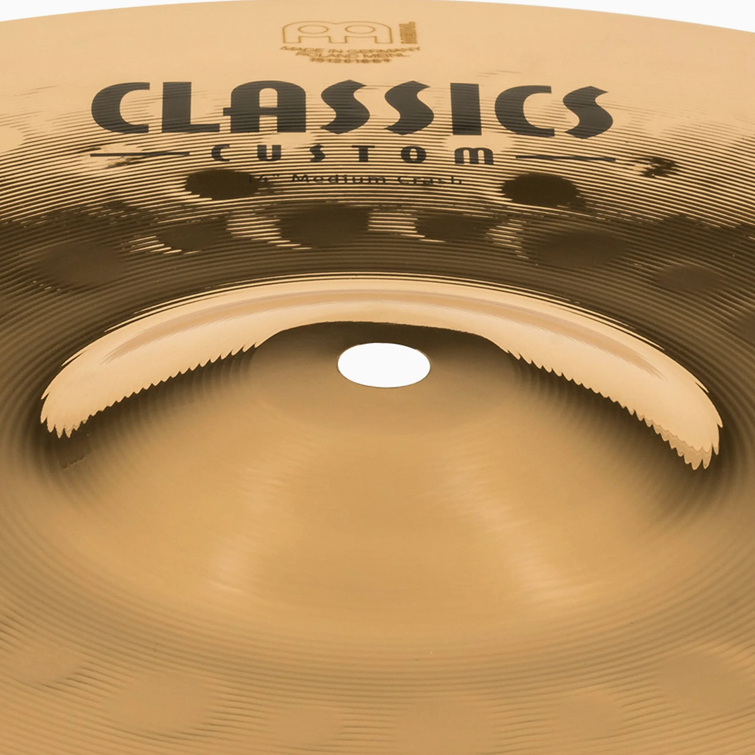 Meinl Cymbals Classics Custom Brilliant Cymbale Crash Medium 14 pouces (35,56cm) pour Batterie – B12 Bronze, Finition Brillante, Fabriquée en Allemagne (CC14MC-B)
