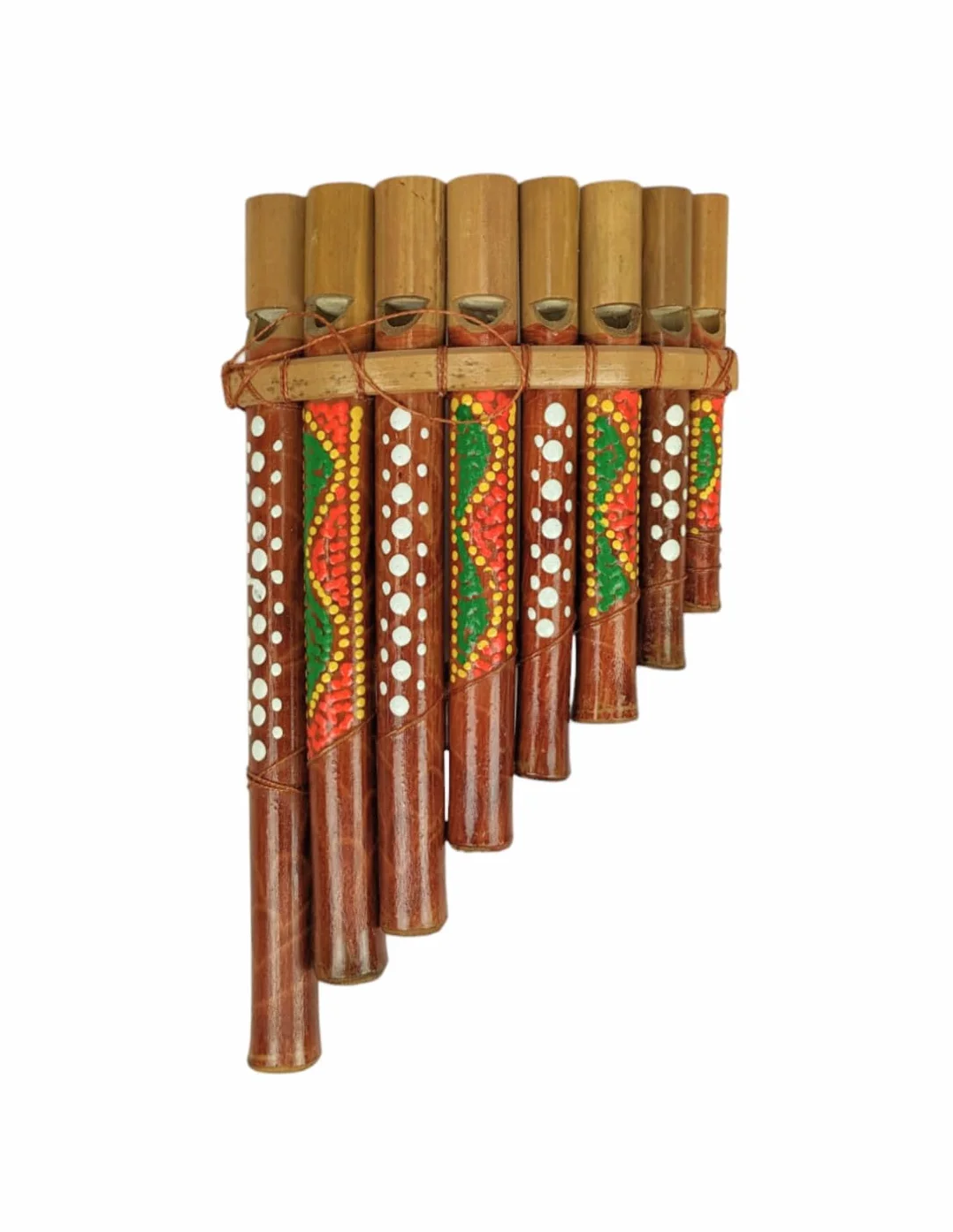 Flûte de Pan en bambou peinte à la main - Instrument de musique