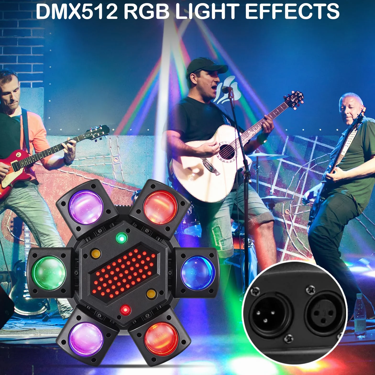 Lyre LED Faisceau Tête Mobile Lumière de Scène, RGB LED Disco Jeux de Lumiere avec Télécommande, DMX512 Luminaires à Tête Rotative pour Disco Bars Club Mariage Noël Jeux de Lumiere