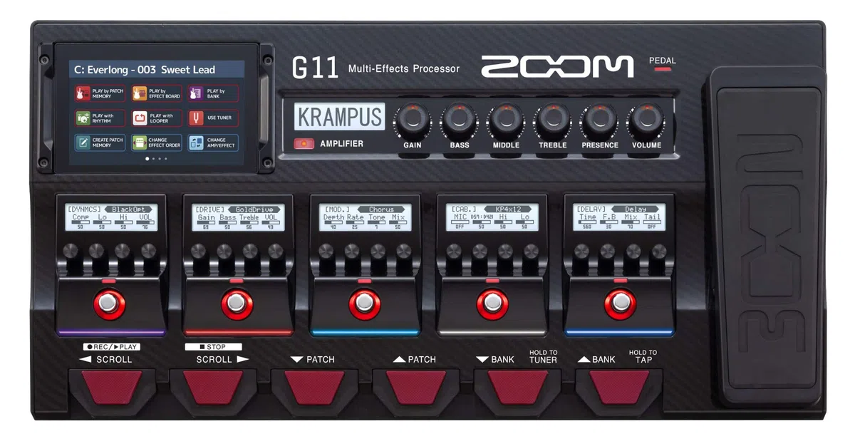 Zoom G11 - pédalier multieffets avec réponses impulsionnelles - écran tactile - interface audio