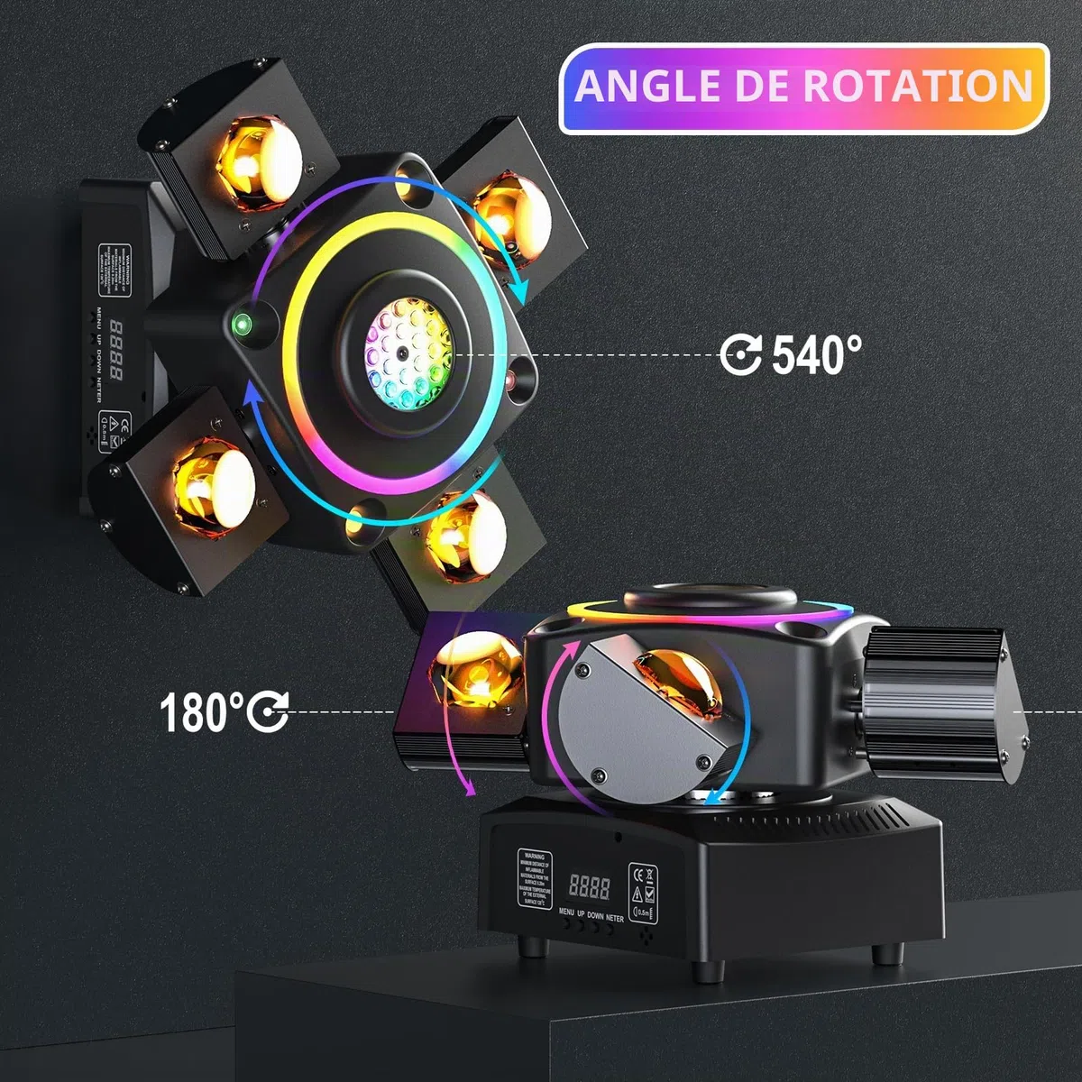 Lyre LED 100W Lumière DJ Soirée RGBW Projecteur Luminaires à tête rotative pour Disco Fête Club Bar Éclairage Show