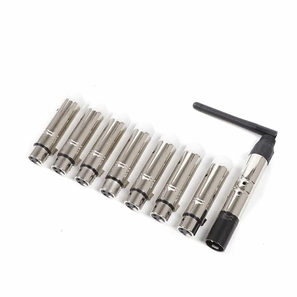 DMX Sans Fil Contrôleurs DMX 2.4G ISM, LED Contrôleur D'éclairage avec Contrôleur DMX 8 Pièces, Récepteur Émetteur Contrôleur pour éclairage de scène DJ (Modèles à fiche)