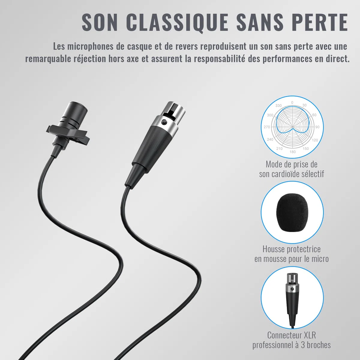 Phenyx Pro Système de Microphone sans Fil UHF avec 2x30 fréquences, Ensemble de micros sans Fil en métal, 2 Packs de Corps et Casques/Microphones à Revers pour Karaoke, Chant, église, DJ (PTU-52-2B)