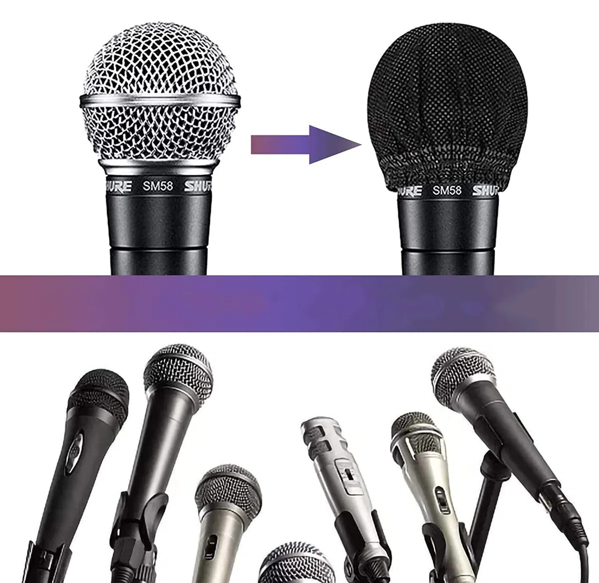 LATRAT 100 Pièces Housse De Microphone Jetable en Non-tissé, Parfait pour KTV, Maison, karaoké, Bar, Interview, la Plupart des micros Portables,Noir