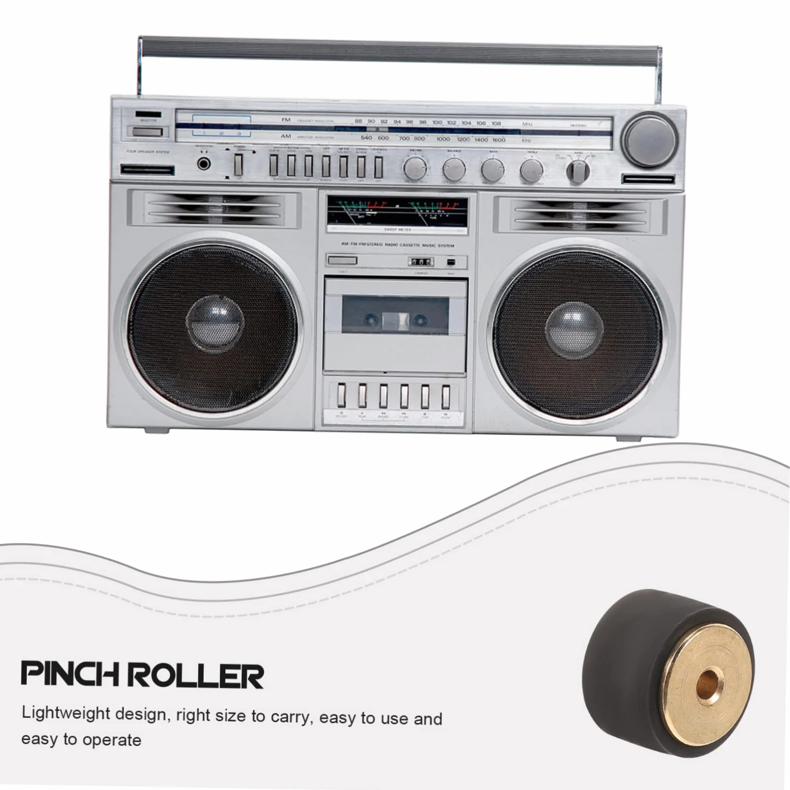 Rouleau Pinceur pour Magnétophone Cassette Noir Cuivre Caoutchouc Réparation Enregistreur